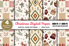 Christmas Digital Paper Backgrounds JPG Product Image 1