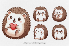 15 Bundle Watercolor Cute Hedgehog Animal Kids Thorns Mammal Product Image 5