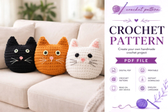 Chunky Cat Crochet Pillow Pattern PDF Product Image 2