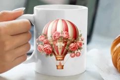 Christmas Hot Air Balloon Clipart, Christmas Hot Air Product Image 5