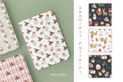 Watercolor Cute Characters Christmas Clipart Product Image 3