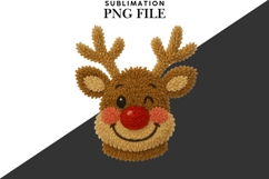 Latch Hook Yarn Reindeer Noel face Christmas png design for Product Image 3