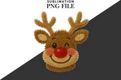 Latch Hook Yarn Reindeer Noel face Christmas png design for Product Image 3