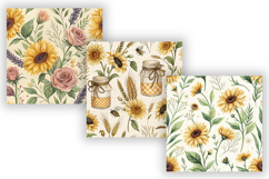 Sunflower Cottage Garden Digital Paper, Seamless Watercolor Product Image 5