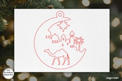 Nativity Moon Ornament Bundle | Laser Cut | SVG Product Image 5