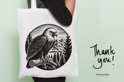Eagle Silhouette Vector with Forest Landscape Product Image 5