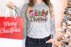 Glitter Merry Christmas Png Sublimation Retro Clipart Product Image 5