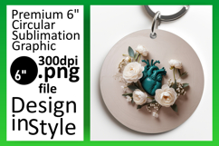 Trendy Keychain Round Design Artwork , 3D Heart Product Image 1