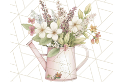 Watering Can Flowers PNG, Rustic Floral Watercolor Clipart Product Image 2