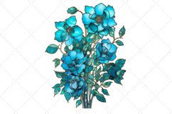 Turquoise flowers sublimation Clipart Bundle | clipart set Product Image 5