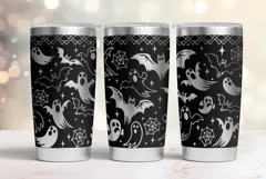 Tumbler laser svg| 20oz Tumbler Halloween Ghosts Bats wrap Product Image 1