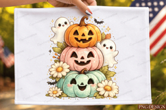 Preppy Halloween Ghost Sublimation Design Product Image 6