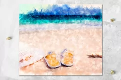 Watercolor Beach life | 8 Skinny Tumbler Sublimation designs Product Image 5