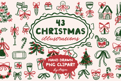 43 Whimsical Christmas Illustrations PNG Clipart Bundle Product Image 1
