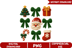 Chunky Yarn Christmas Sublimation,Yarn Crochet Christmas Png Product Image 4
