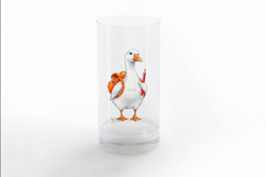 Cute Goose with Backpack Holding a Crayon Watercolor PNG Product Image 3