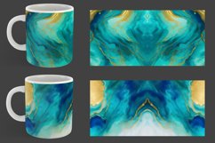Watercolor Luxury Teal Agate Mug Wrap| Mug sublimation desig Product Image 6