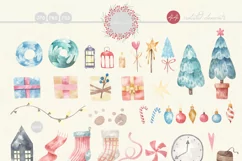 New year and Christmas watercolor , clipart tiger 2022 Product Image 7