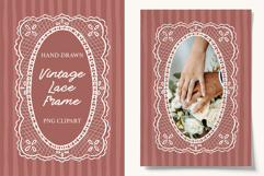 Hand Drawn Vintage Oval Lace Frame PNG Clipart Product Image 1