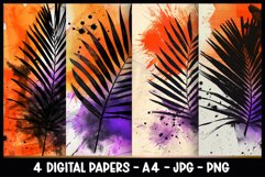4 Beautiful Leaves Digital Papers I Junk Journal Pages Product Image 1