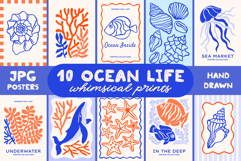 Ocean Life Prints, Coastal Posters, Underwater Animals Product Image 1