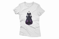 Gothic Victorian Dress Purple Black Halloween PNG Product Image 2