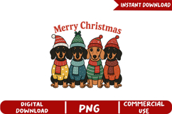 Christmas Dachshund Dogs Sublimation, Christmas Png Product Image 5