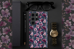 watercolor flowers with leaves on dark blue Denim background Product Image 4