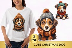 Cute Christmas Dog clipart, Dog Sublimation Product Image 1