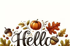 Hello Fall, Retro PNG Design for Cards & Shirts, Vintage Product Image 4