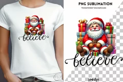 Believe in Santa PNG Digital Print, Sublimation Designs Product Image 1