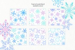 Watercolor Snowflakes Digital Paper - Seamless Patterns Product Image 2