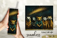 ANIMAL SPIRIT boho seamless tumbler wrap sublimation design Product Image 1