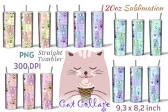 Cat Collage Straight Tumbler 20oz Sublimation Product Image 1