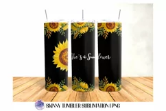 She's a Sunflower 20 OZ Tumbler Sublimation Design PNG Product Image 1