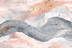 Blush Gray Abstract Wave Background with Gold Glitter Accent Product Image 1
