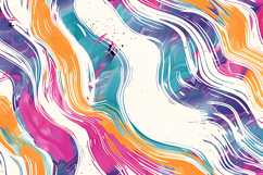 Painting with colorful wavy lines on a white background Product Image 1