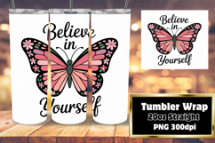 VIVID 20oz Tumbler PNG Template , Butterfly Product Image 1