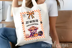 Halloween Highland Cow PNG Waiting for Halloween Sublimation Product Image 4
