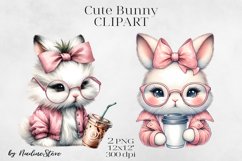 Cute Baby Bunny Clipart PNG. Product Image 1