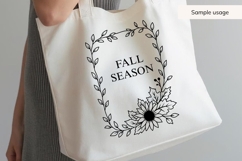 Hand Drawn Sunflower Fall Leaves Frame SVG Product Image 5