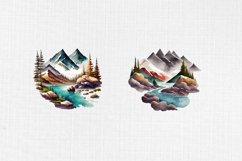 Watercolor mountains cliparts 17 PNG transparent background Product Image 5