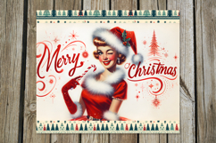 Christmas Pin up Girl | 4 retro Sublimation Tumbler designs Product Image 5