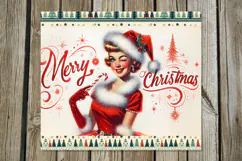 Christmas Pin up Girl | 4 retro Sublimation Tumbler designs Product Image 5