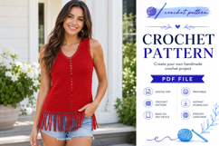 Fringe Tank Top Crochet Pattern PDF Product Image 2
