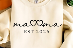 Mama Est 2026 PNG, Mother's Day PNG Design, Mama PNG Product Image 1