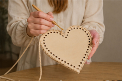 Basket bottom heart 10 inch 25 cm with crochet holes files Product Image 5
