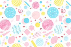 Pastel Geometric Shapes Pattern Background on White Product Image 1