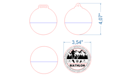 Biathlon Sport Medal SVG laser cut files for Glowforge Product Image 4