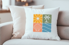 Retro Tropical Beach SVG | Sun Wave Seashell Palm Tree Product Image 5
